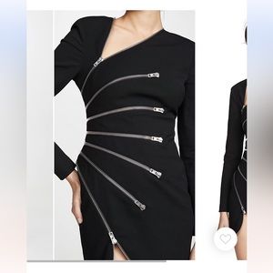 Alexander Wang long sleeve sunburst zip dress NWT